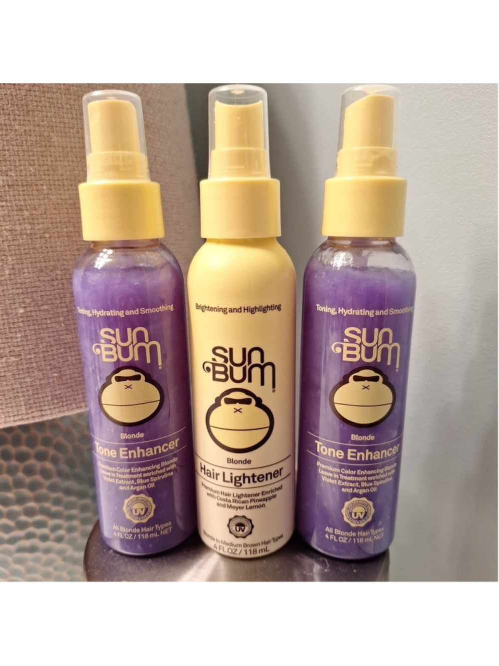 NEW SunBum Blonde Hair Lightener & 2 Tone Enhancer 4 FL OZ Sun Bum